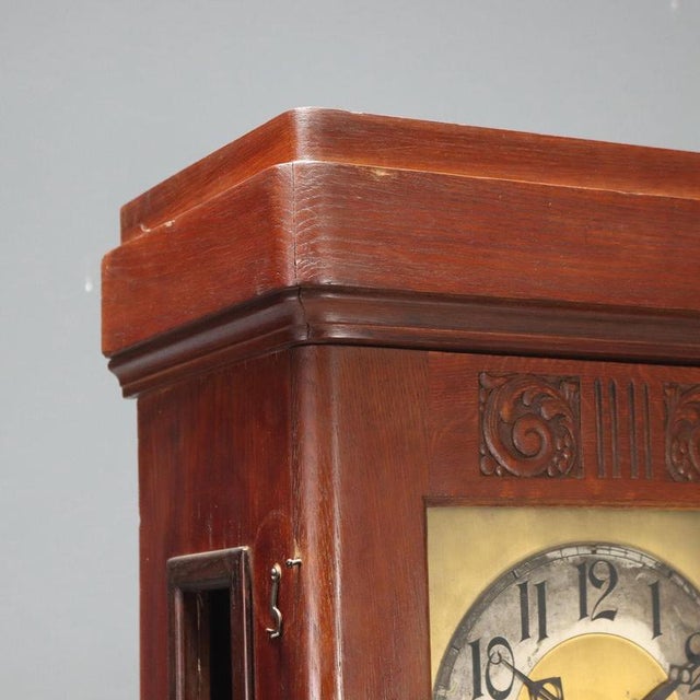 Antique Art Nouveau Mahogany Pendulum Clock For Sale - Image 3 of 11