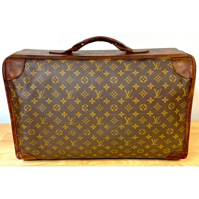 Vintage Louis Vuitton Canvas & Leather Monogram Diminutive Suitcase, Circa 1970s For Sale - Image 14 of 18