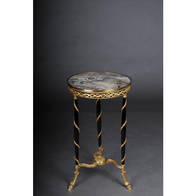 20th Century Empire Round Side Table in Marble in Style of Adam Weisweiler For Sale - Image 4 of 16