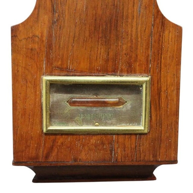 Brass Traditional Mercury Banjo Shaped Rosewood Barometer Unsigned C1880 For Sale - Image 8 of 10
