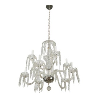 Vintage Traditional Crystal Chandelier With Sculpted Spear Drops For Sale