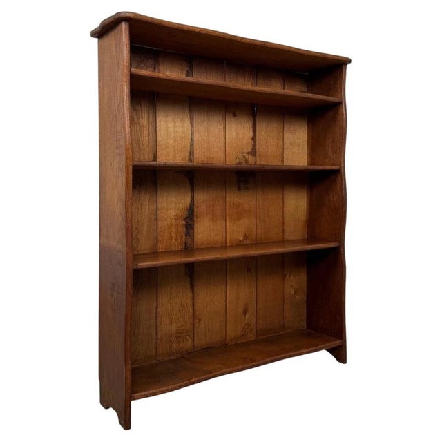 20th Century Oak Bookcase with Open Shelving For Sale - Image 4 of 10
