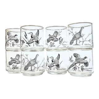 Wild Bird Lowball Glasses- Set of Eight For Sale