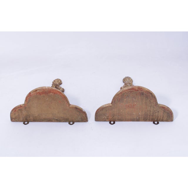Italian Pair Italian Gilt Wood Gold Finish Wall Bracket Shelves For Sale - Image 3 of 12