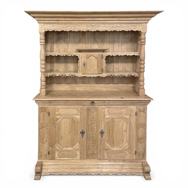 Antique Dutch Cupboard ~ Vaisselier in Stripped Oak For Sale - Image 15 of 15