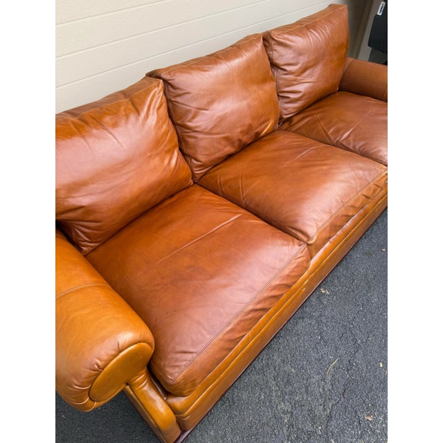Animal Skin Ralph Lauren Wentworth Leather Sofa For Sale - Image 7 of 12