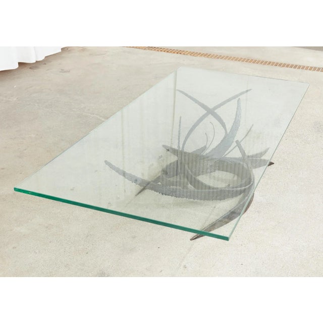 Midcentury Silas Seandel Brutalist Iron Torch Cut Cocktail Table For Sale - Image 12 of 13