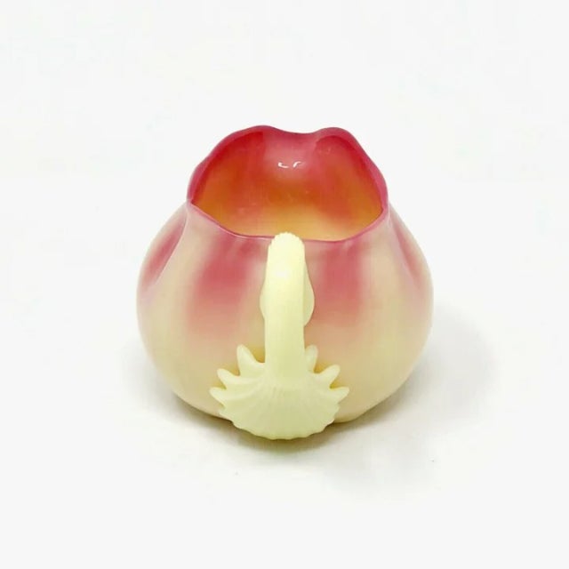 Mid 20th Century Mid 20th Century Pairpoint Ribbed Glossy Burmese Glass Creamer For Sale - Image 5 of 6