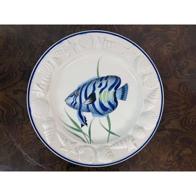 White Este Ceramiche Porcellane for Gump's Fish Plates, Set of Four For Sale - Image 8 of 12