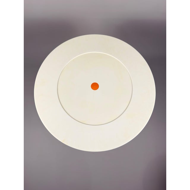 Orange Italian-Style Space Age Stools and Table Set in Orange and White Plastic, 1970s, Set of 5 For Sale - Image 8 of 14