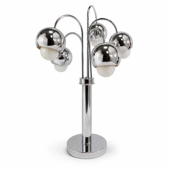 Robert Sonneman Style Chrome Atomic Waterfall Table Lamp For Sale