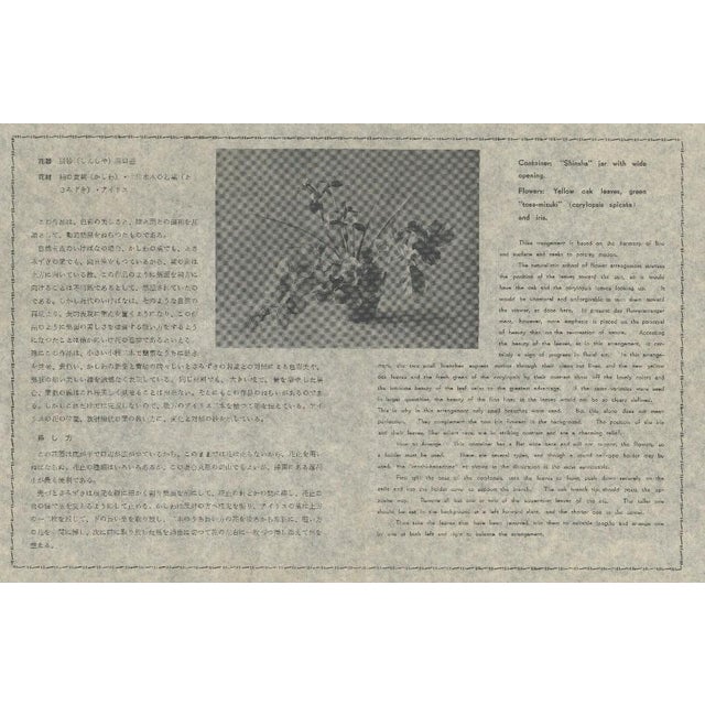 1950s 1956 Original Botanical Lithograph-Flower Arrangment Design, Matted For Sale - Image 5 of 5