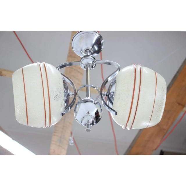 Art Deco Chrome-Plated Chandelier, 1930s For Sale - Image 6 of 9
