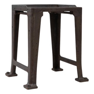 Mid 20th Century French Cast Iron Industrial Work Table With Brass Top For Sale