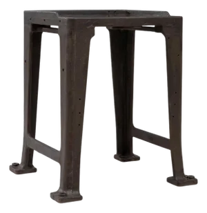 Mid 20th Century French Cast Iron Industrial Work Table With Brass Top