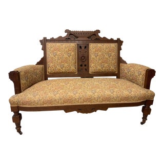 Vintage Eastlake Victorian Arm Love Seat For Sale