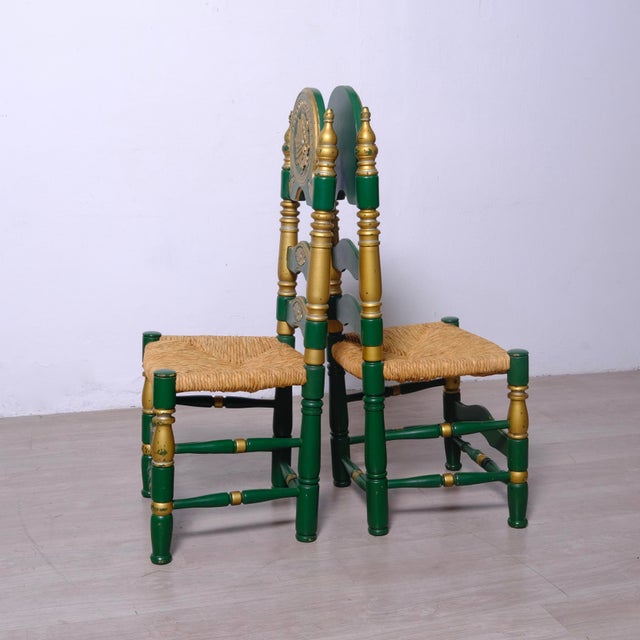 Spanish Colonial Carved Wood Chairs, 1940s, Set of 2 For Sale - Image 4 of 14