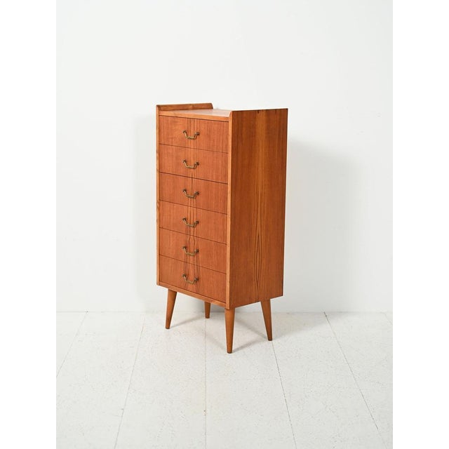 Small Scandinavian Teak Chest of Drawers, 1950s For Sale - Image 4 of 10