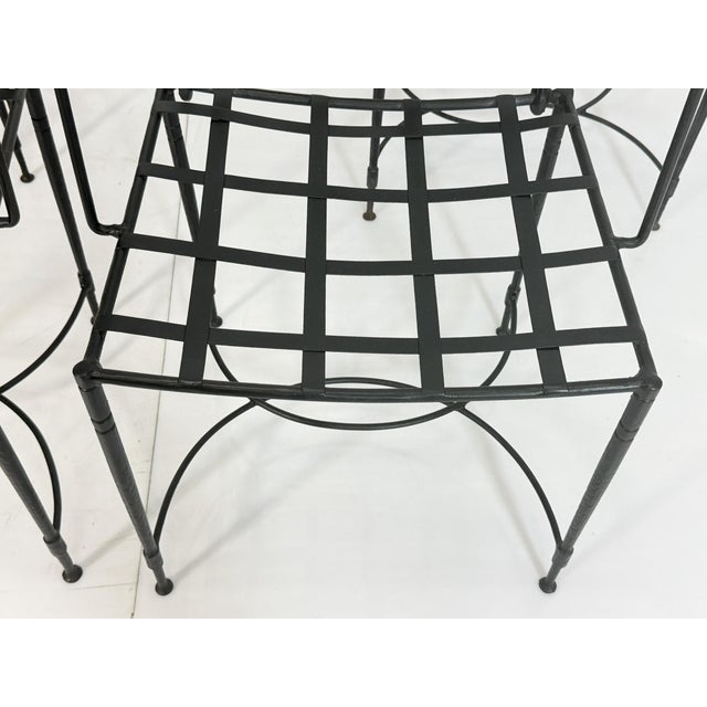 Set of Four Mario Papperzini for Janus Et Cie Wrought Iron Dining Armchairs, Attributed For Sale - Image 11 of 18