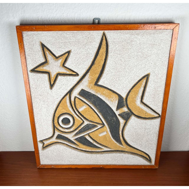 Mid-Century Modern Hand Carved Stone Wall Relief with Fish Design, 1960s For Sale - Image 4 of 18