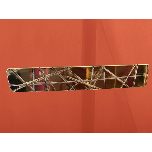Not Yet Made - Made To Order Console Table with Orange Mirror Murano Glass and Brass Finish from Justfurnituress SRL For Sale - Image 5 of 6
