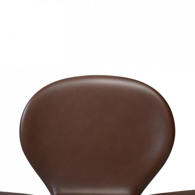 Model 3117 Office Chair in Mokka Leather by Arne Jacobsen, 1980s For Sale - Image 6 of 14