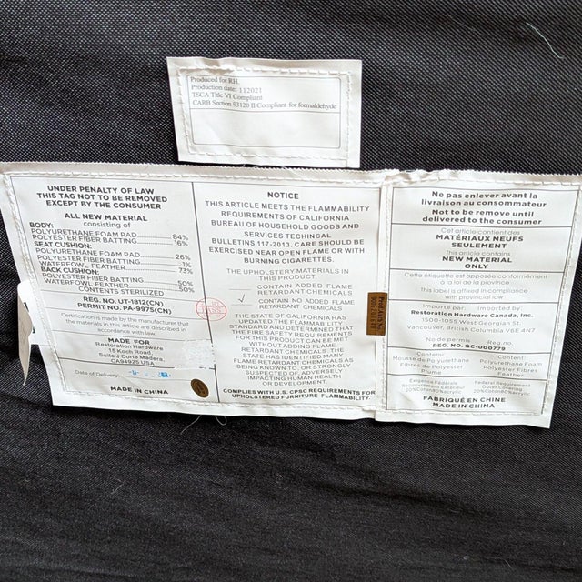 Restoration Hardware Cloud 3-Seat Modern White Sofa For Sale - Image 9 of 9