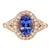 1.5ct Tanzanite Ring with Earth Mined Diamonds in Solid 14k Yellow Gold Oval 8x6 Size 6.75 For Sale