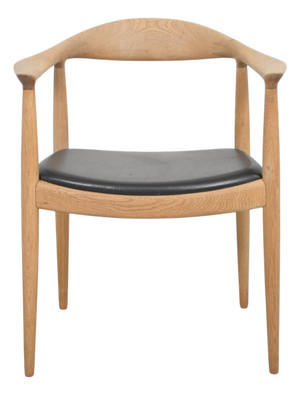 JH503 The Chair in Oak and Black Leather by Hans Wegner, 1960s