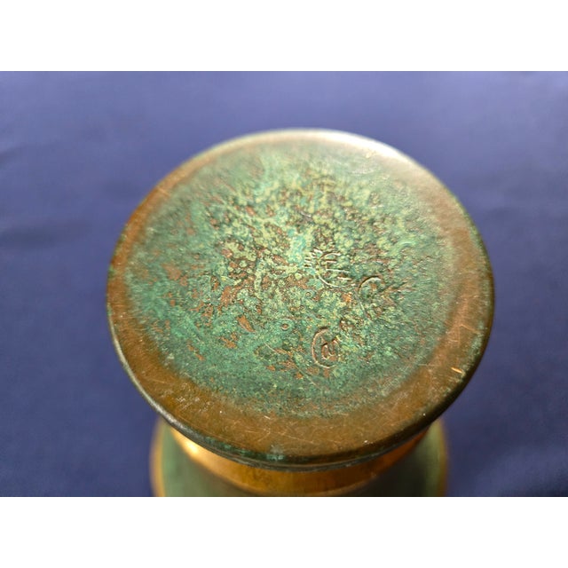 Verdigris 1920s Carl Sørensen Art Deco Vase For Sale - Image 8 of 8