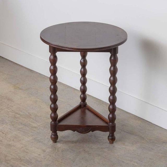 French 1940s French Bobbin Wood Side Table For Sale - Image 3 of 13