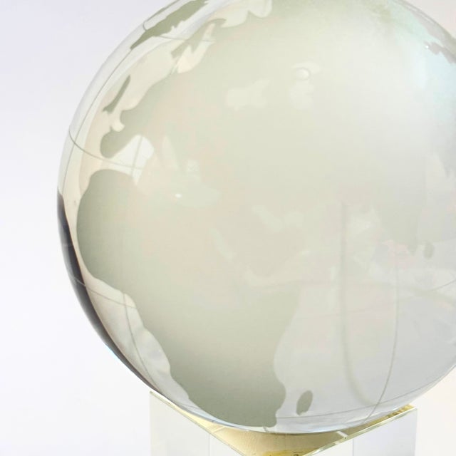Vintage Crystal Globe on Stand For Sale - Image 9 of 12