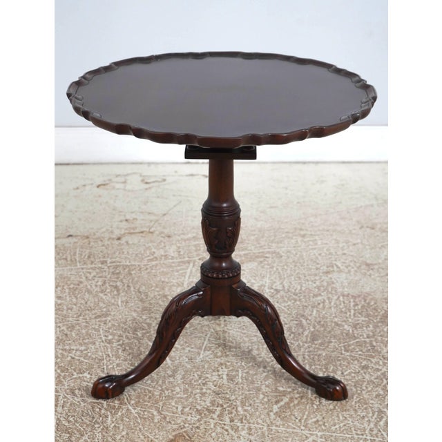 Chippendale Henkel Harris Mahogany Tilt Top Table For Sale - Image 3 of 16