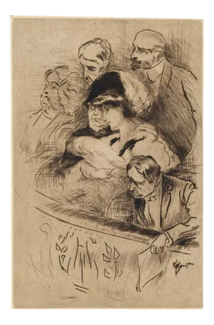 Victor Mignot, Spectators, Etching, 20th Century