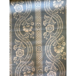 French Schumacher Versailles Linen Fabric Blue - 2 1/2 Yards For Sale