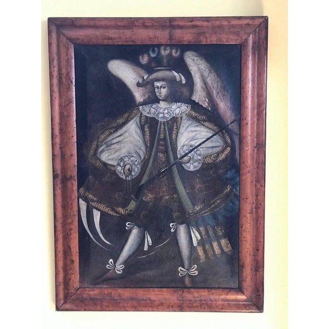 19th Century, Oil on Canvas, Two Winged Arc Angels, Set of 2 For Sale - Image 5 of 8