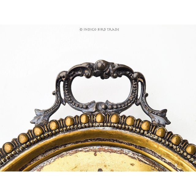 19th Century Large Victorian Brass Tray With Handles and Feet For Sale - Image 4 of 10