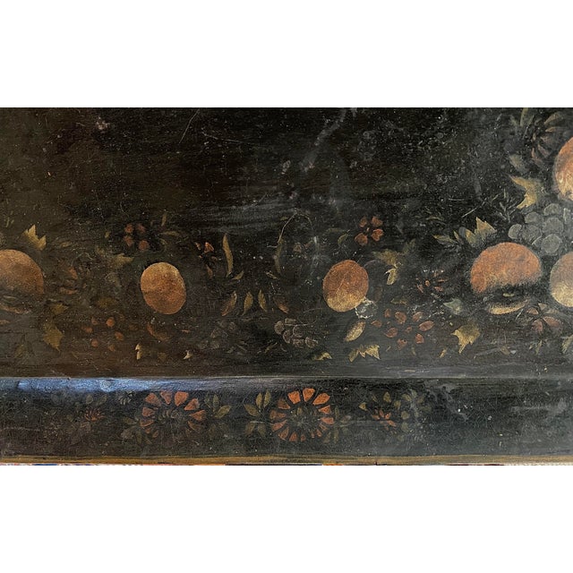Victorian 19th Century French Hand-Painted Tole Tray For Sale - Image 3 of 10