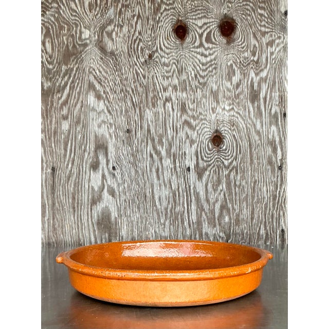 Rustic Vintage Boho Glazed Ceramic Tray For Sale - Image 3 of 8