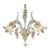 Luxury Italian Clear and Gold-Leaf Wall Sconce R With Flowers and Leaves Murano Glass For Sale