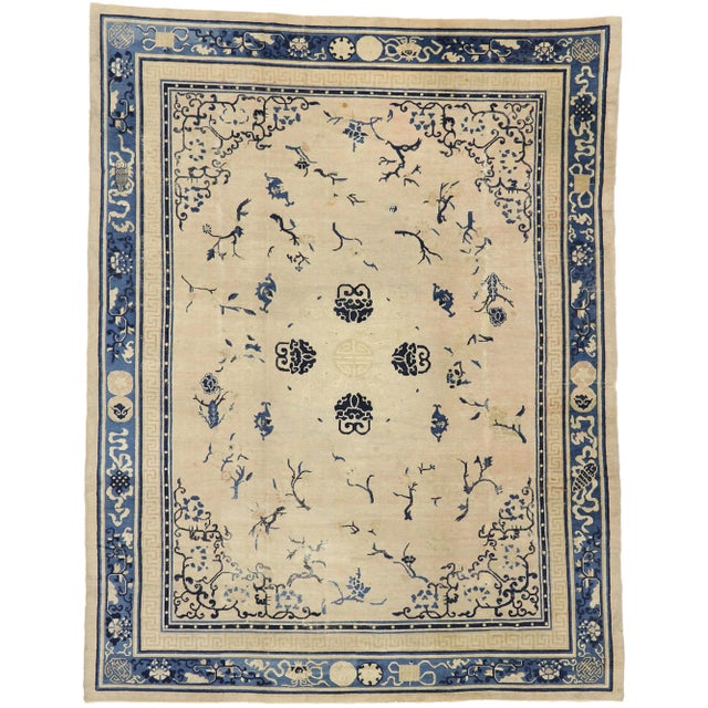 Textile Antique Chinese Peking Rug - 08'09 X 11'05 For Sale - Image 7 of 8