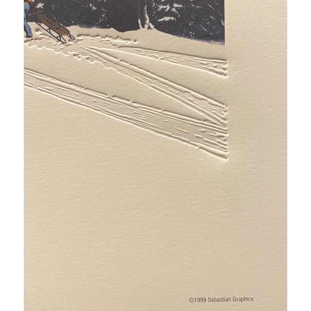Traditional Stephen Sebastian Moonlighting Winter Embossed Serigraph For Sale - Image 3 of 6