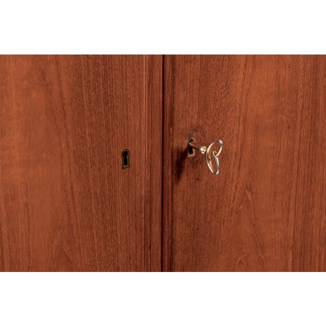 Brown Mid Century Danish Teak Wood Corner Bar Cabinet 1960s For Sale - Image 8 of 13