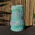 Mid-Century Modern Teal and Purple Wavy Organic Dot Ombre Vase For Sale - Image 3 of 4