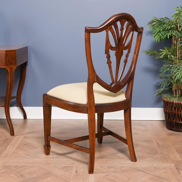 Drape Carved Shield Back Chairs - Set of 10 For Sale - Image 13 of 14