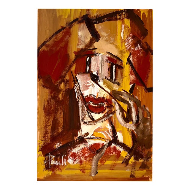 Gilbert Pauli, Curling, 1991, Gouache on Paper For Sale