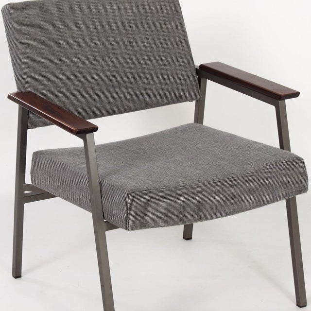 Gray Vintage Armchair with Teak Armrests from Avanti, 1960s For Sale - Image 8 of 11