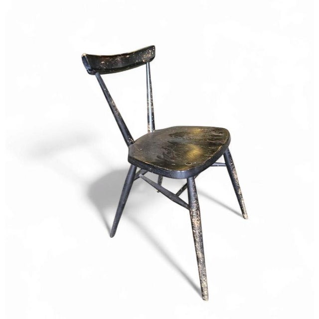 Black Stacking Chair by L. Ercolani for Ercol, 1950s For Sale - Image 11 of 11