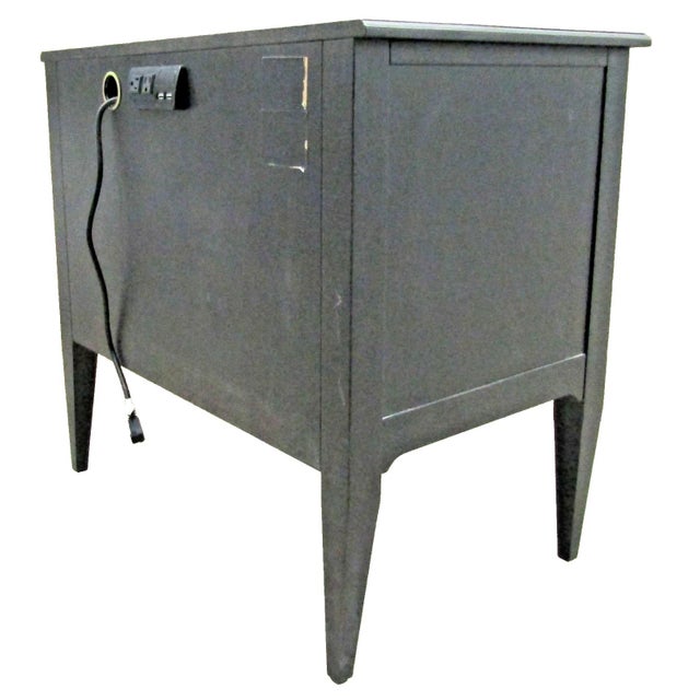 Black One Drawer Nightstand With Built in Outlets Attributed to Fairfield Chair Company For Sale - Image 14 of 16
