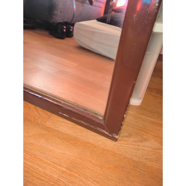 Art Deco 1961 Virginia Mirror Company Enamel on Copper Rectangle Wall Mirror For Sale - Image 3 of 9